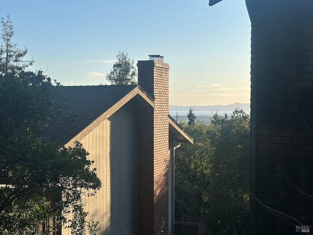 view of property exterior at dusk