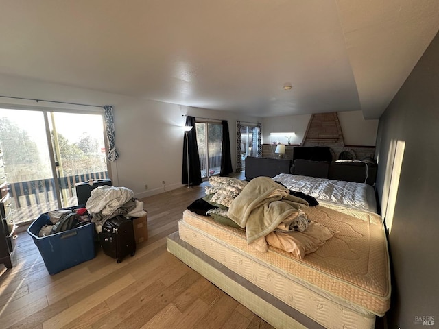 bedroom with wood-type flooring