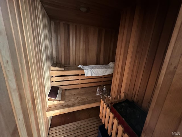 view of sauna