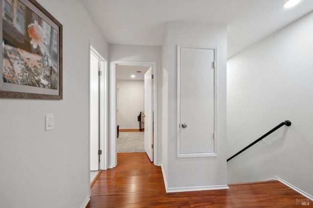 hallway featuring hardwood / wood-style flooring