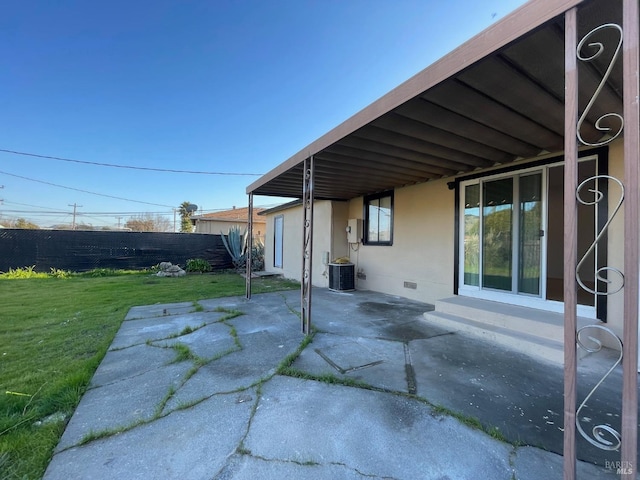 view of patio featuring cooling unit