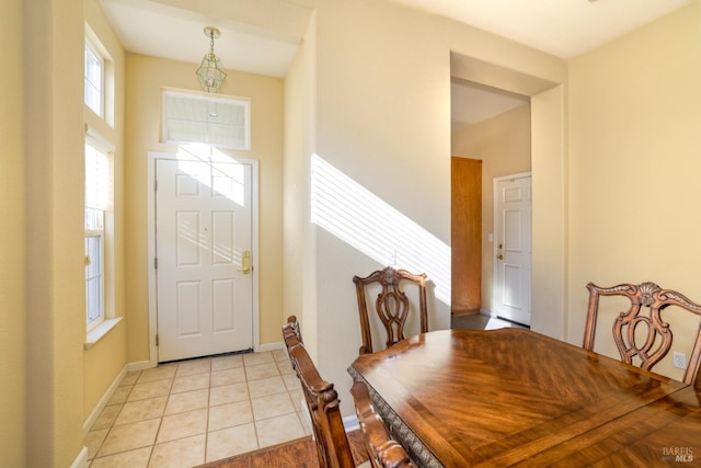 view of tiled dining room