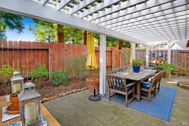 view of patio / terrace with a pergola