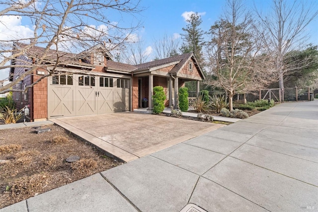 view of front of house with a garage