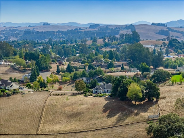 aerial view with a mountain view