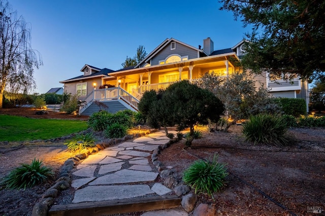 view of front of house with a porch