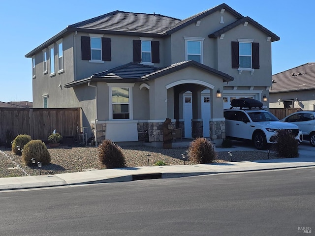 view of property with a garage