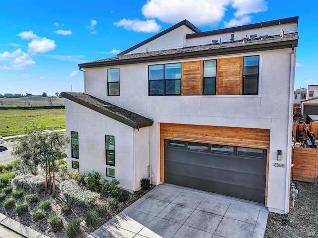 contemporary house featuring a garage