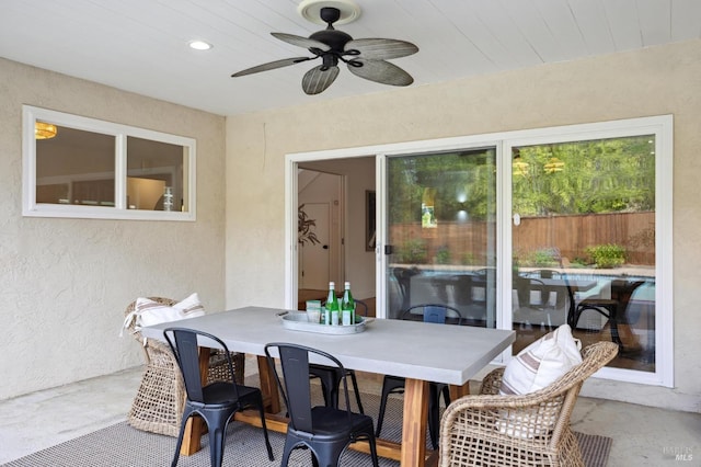 view of patio / terrace with ceiling fan