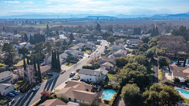 aerial view featuring a mountain view