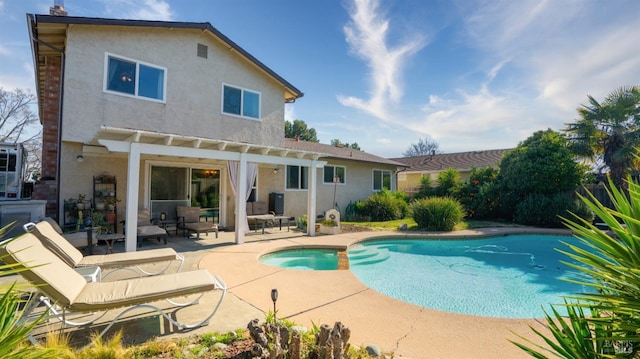 view of pool featuring a patio and a pergola