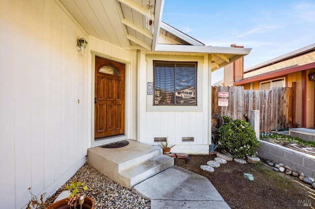 view of doorway to property