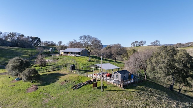 drone / aerial view featuring a rural view