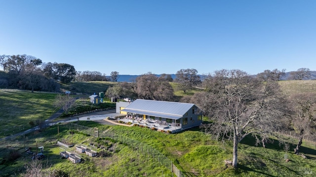 aerial view with a rural view