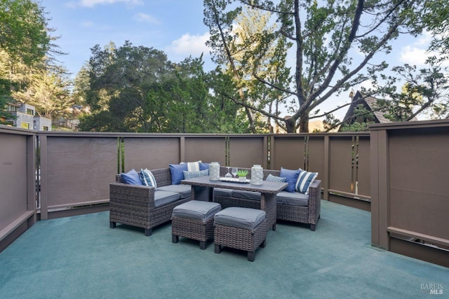 view of patio featuring an outdoor living space