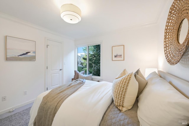 bedroom featuring ornamental molding