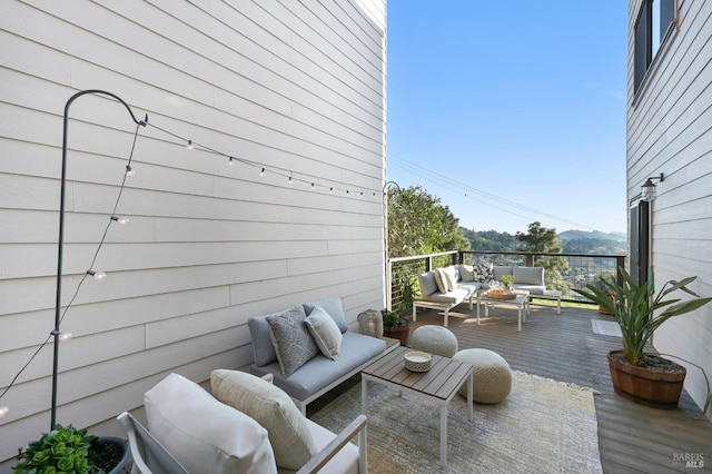 deck with an outdoor living space