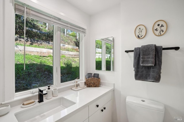 bathroom with vanity and toilet