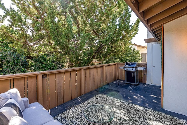 view of patio / terrace with a grill