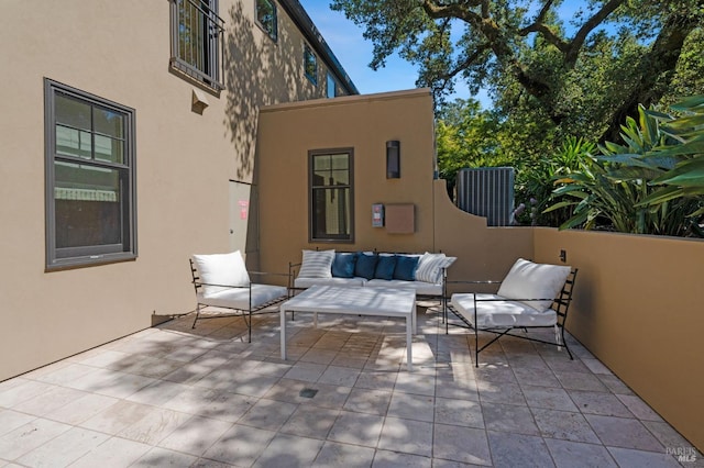 view of patio featuring an outdoor hangout area