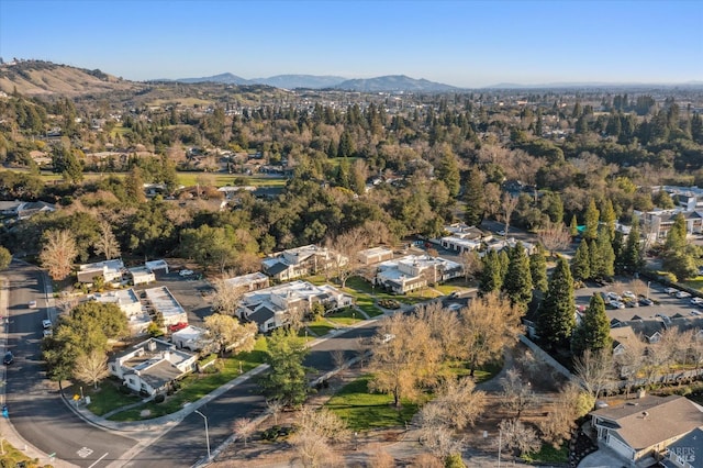 bird's eye view featuring a mountain view