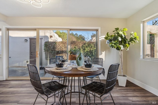 dining room featuring hardwood / wood-style flooring