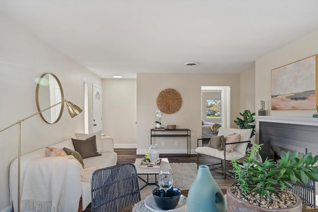 living room featuring hardwood / wood-style flooring