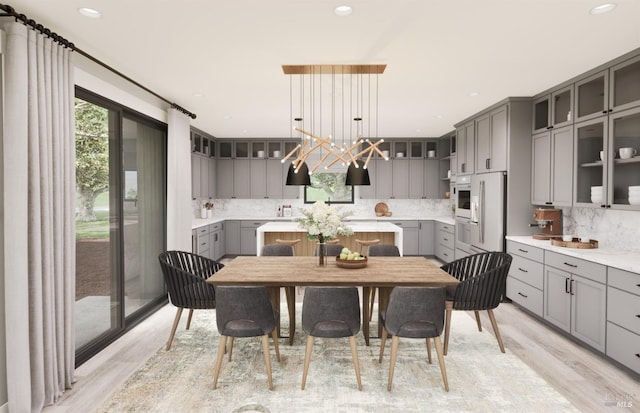 dining area featuring light hardwood / wood-style flooring