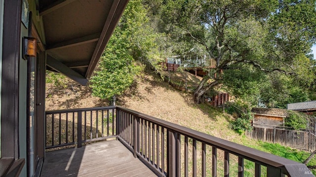 wooden terrace with fence