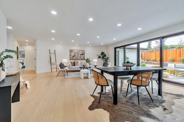 dining room featuring light wood-type flooring