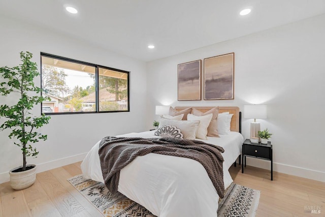 bedroom featuring light hardwood / wood-style flooring