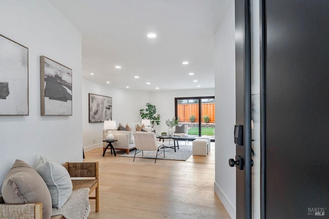 interior space with light wood-type flooring