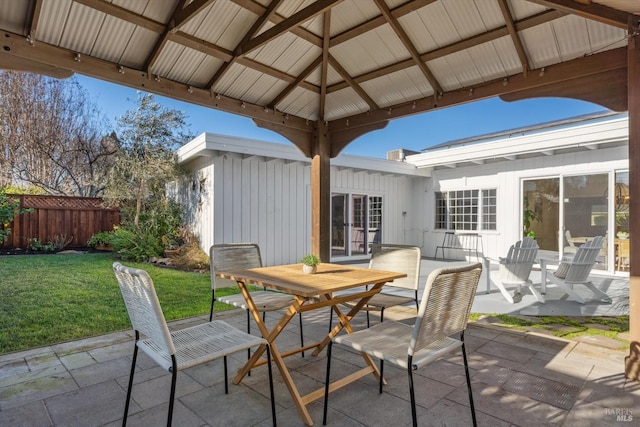 view of patio featuring a gazebo