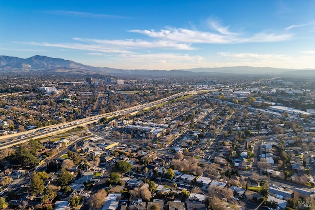 bird's eye view featuring a mountain view