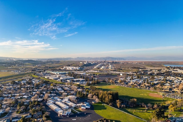 aerial view with a mountain view