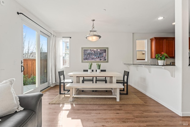 dining room featuring light wood-type flooring