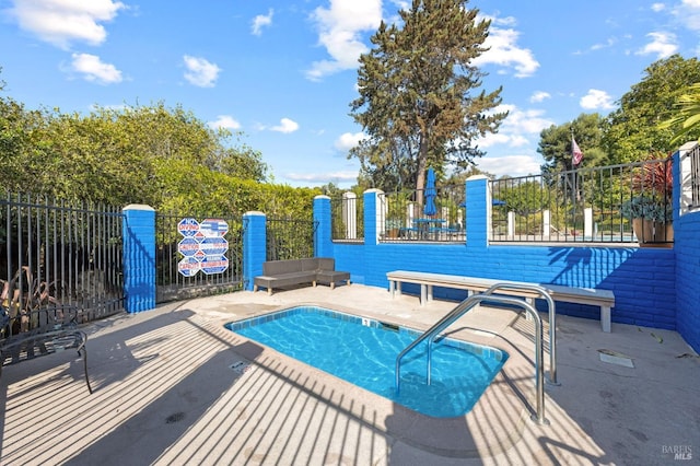 view of pool featuring a patio