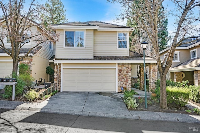 view of property with a garage