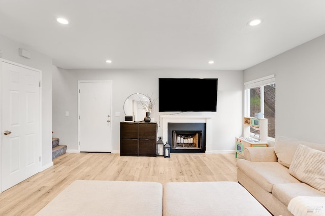 living room featuring light hardwood / wood-style floors