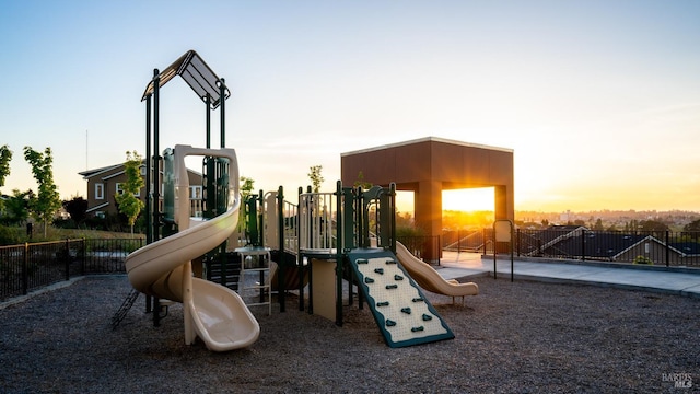 view of playground at dusk