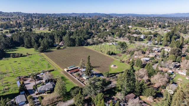 bird's eye view with a rural view