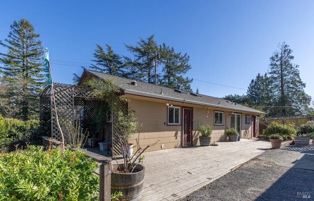 back of property with a patio area