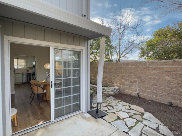 view of patio / terrace with fence