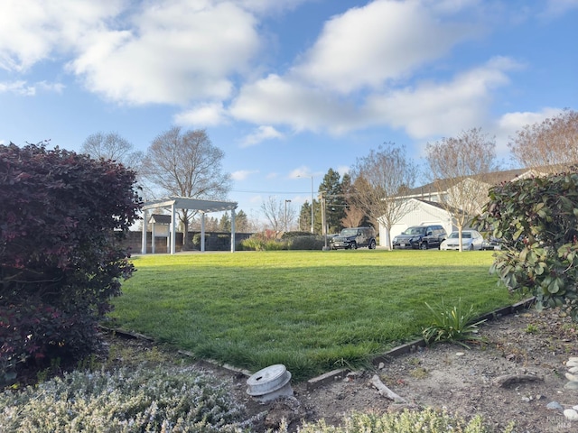 view of yard featuring a pergola