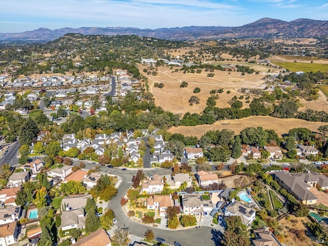 bird's eye view featuring a mountain view