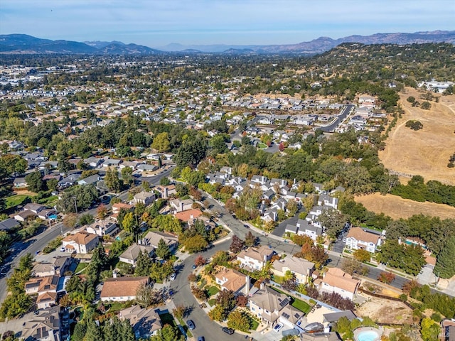 bird's eye view featuring a mountain view