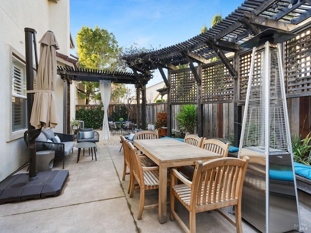 view of patio with a pergola