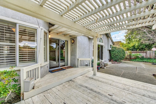 deck with a pergola