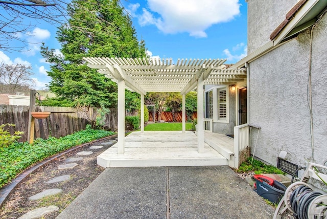 view of patio with a pergola