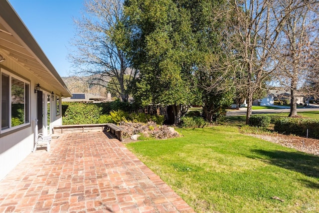 view of yard with a patio area